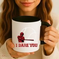 Run I Dare You Funny Baseball Catcher Baseball Player Lover Coffee Mug thumb 3