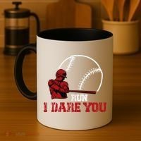 Run I Dare You Funny Baseball Catcher Baseball Player Lover Coffee Mug thumb 4