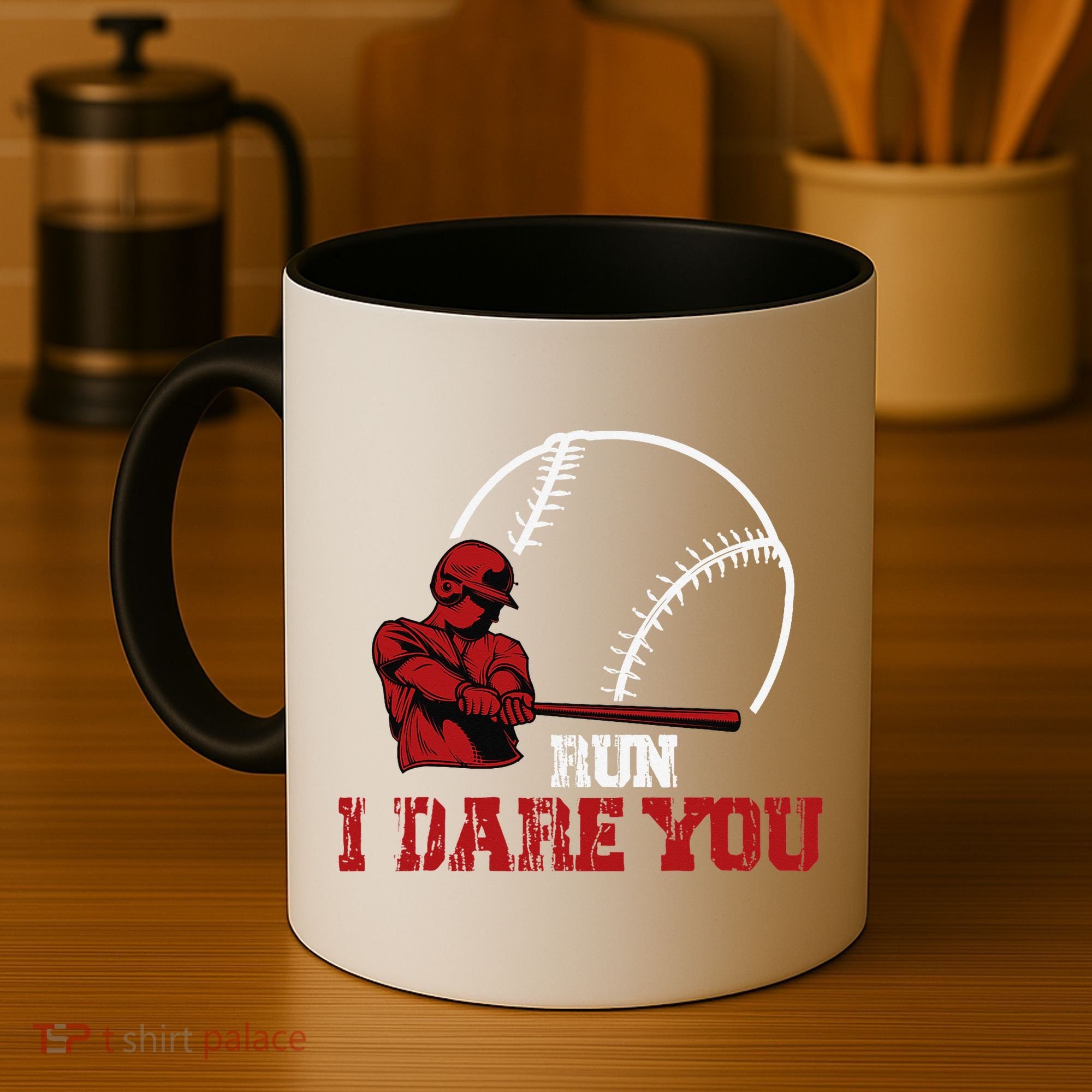 Run I Dare You Funny Baseball Catcher Baseball Player Lover Coffee Mug