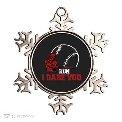 Run I Dare You Funny Baseball Catcher Baseball Player Lover Ornament