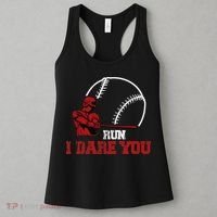 Run I Dare You Funny Baseball Catcher Baseball Player Lover Women's Tank Top thumb 3