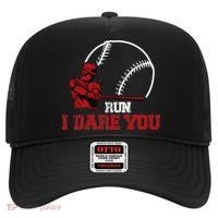 Run I Dare You Funny Baseball Catcher Baseball Player Lover Hat thumb 0