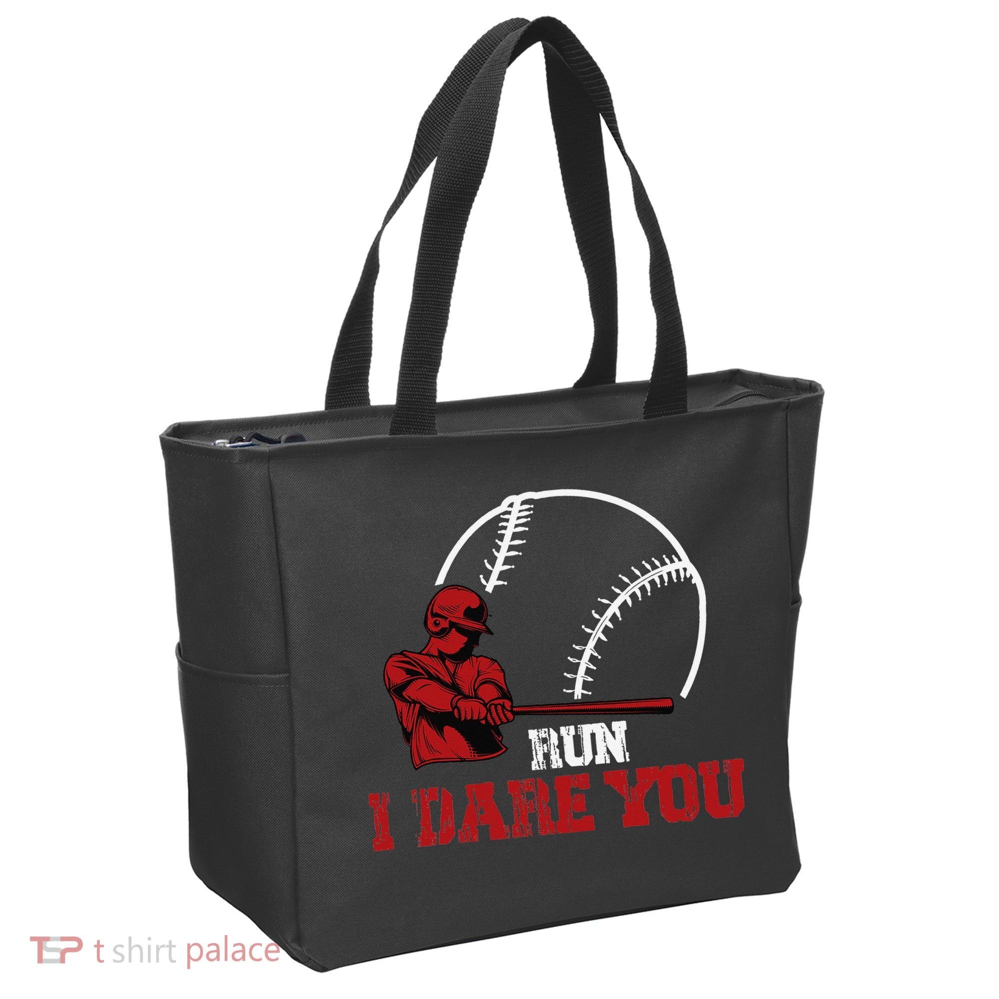 Run I Dare You Funny Baseball Catcher Baseball Player Lover Tote Bag