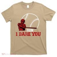 Run I Dare You Funny Baseball Catcher Baseball Player Lover T-Shirt thumb 0