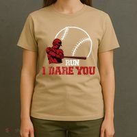 Run I Dare You Funny Baseball Catcher Baseball Player Lover T-Shirt thumb 4