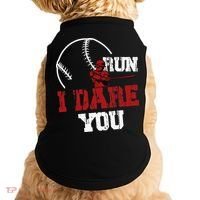 Run I Dare You Funny Baseball Catcher Baseball Player Lover Doggie Tank thumb 0