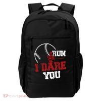 Run I Dare You Funny Baseball Catcher Baseball Player Lover Backpack thumb 0