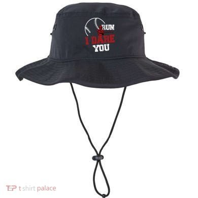 Run I Dare You Funny Baseball Catcher Baseball Player Lover Bucket Hat