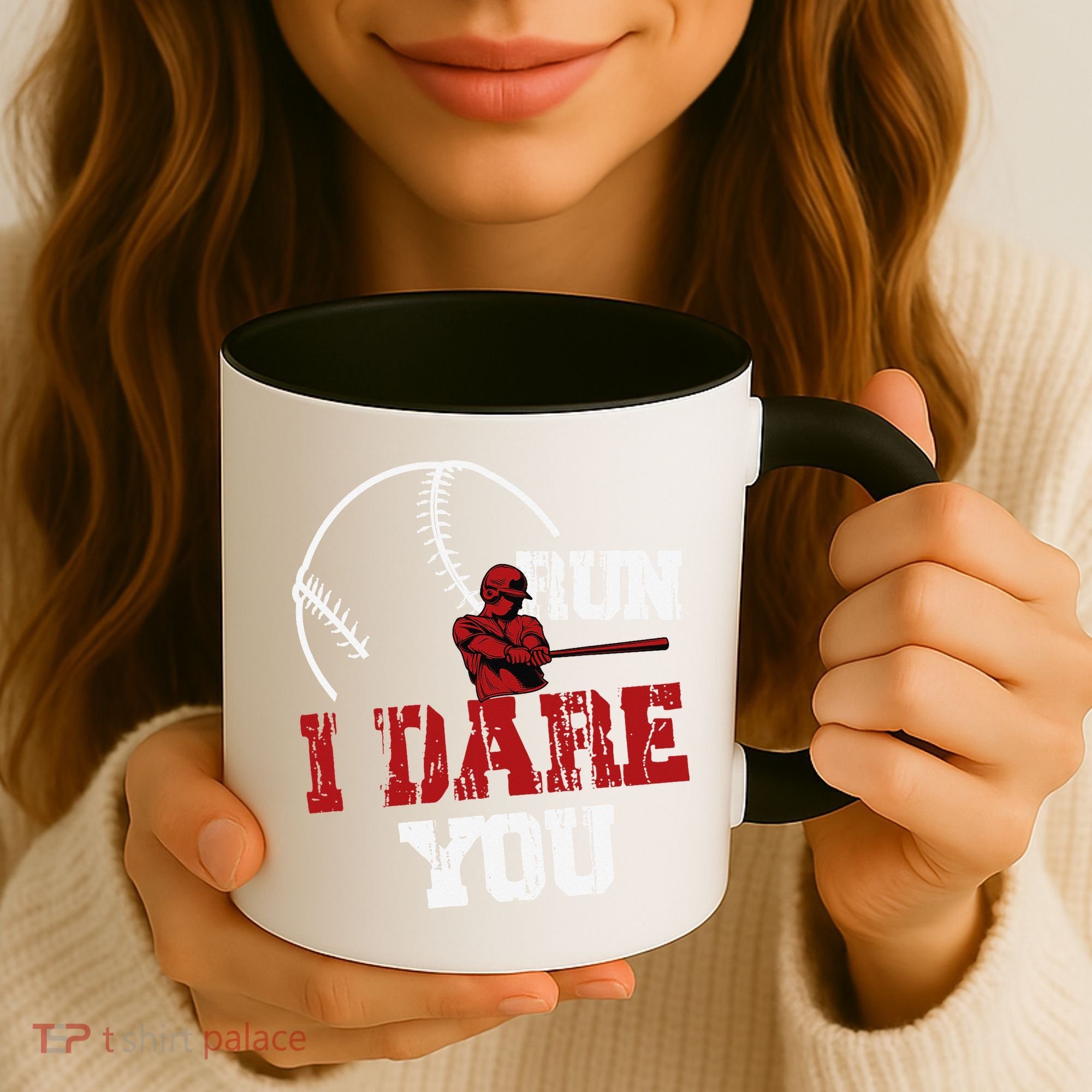 Run I Dare You Funny Baseball Catcher Baseball Player Lover Coffee Mug
