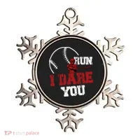 Run I Dare You Funny Baseball Catcher Baseball Player Lover Ornament thumb 0