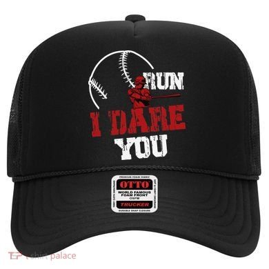 Run I Dare You Funny Baseball Catcher Baseball Player Lover Hat