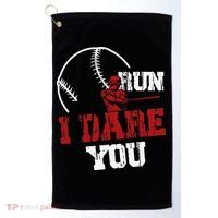 Run I Dare You Funny Baseball Catcher Baseball Player Lover Golf Towel thumb 0