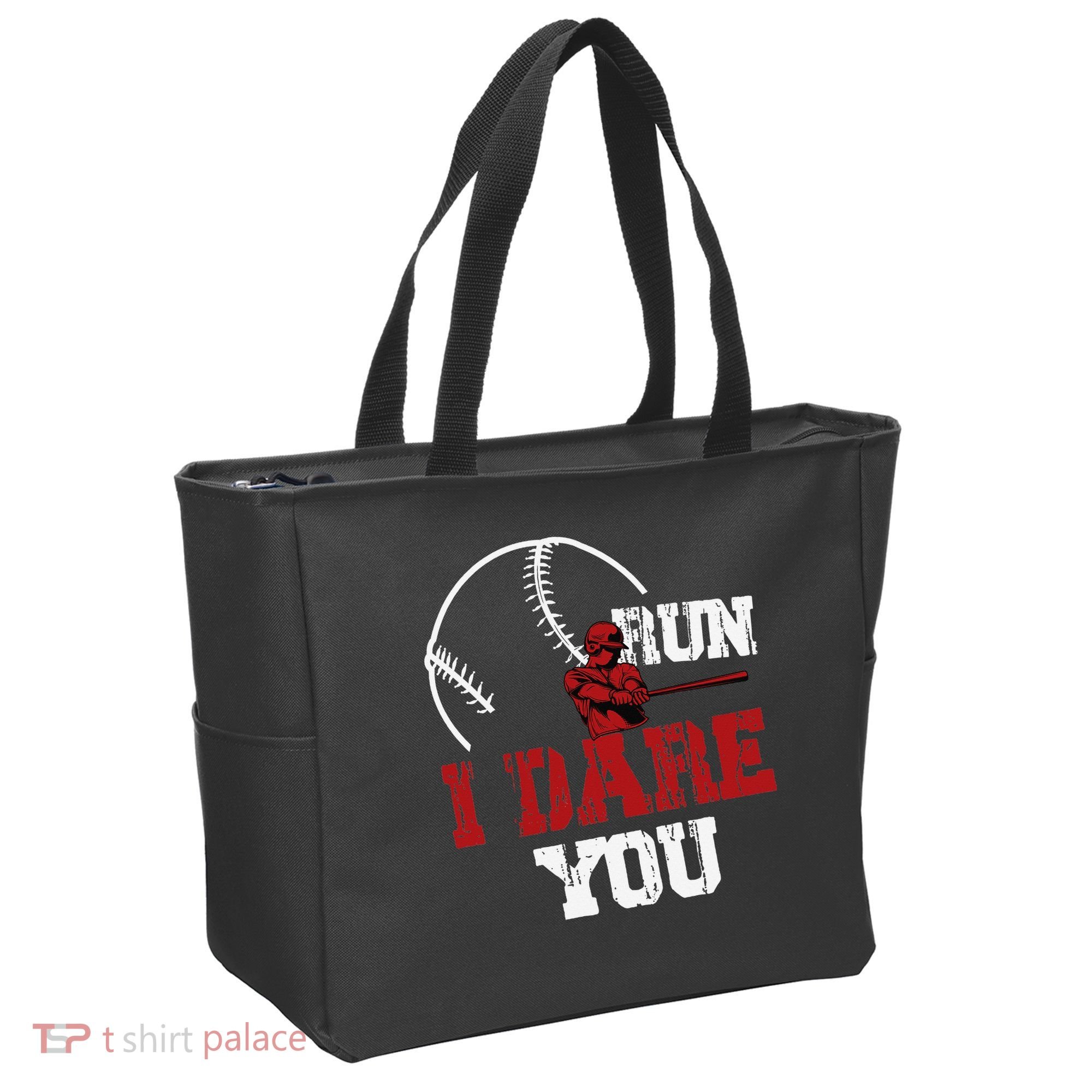 Run I Dare You Funny Baseball Catcher Baseball Player Lover Tote Bag