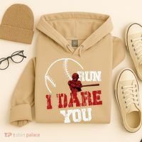 Run I Dare You Funny Baseball Catcher Baseball Player Lover Hoodie thumb 4