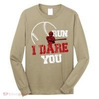 Run I Dare You Funny Baseball Catcher Baseball Player Lover Long Sleeve Shirt thumb 0