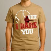 Run I Dare You Funny Baseball Catcher Baseball Player Lover T-Shirt thumb 3