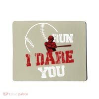 Run I Dare You Funny Baseball Catcher Baseball Player Lover Mousepad thumb 0
