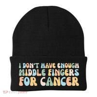 Retro I DonT Have Enough Middle Fingers For Cancer Beanie thumb 0