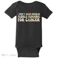 Retro I DonT Have Enough Middle Fingers For Cancer Baby Bodysuit thumb 0