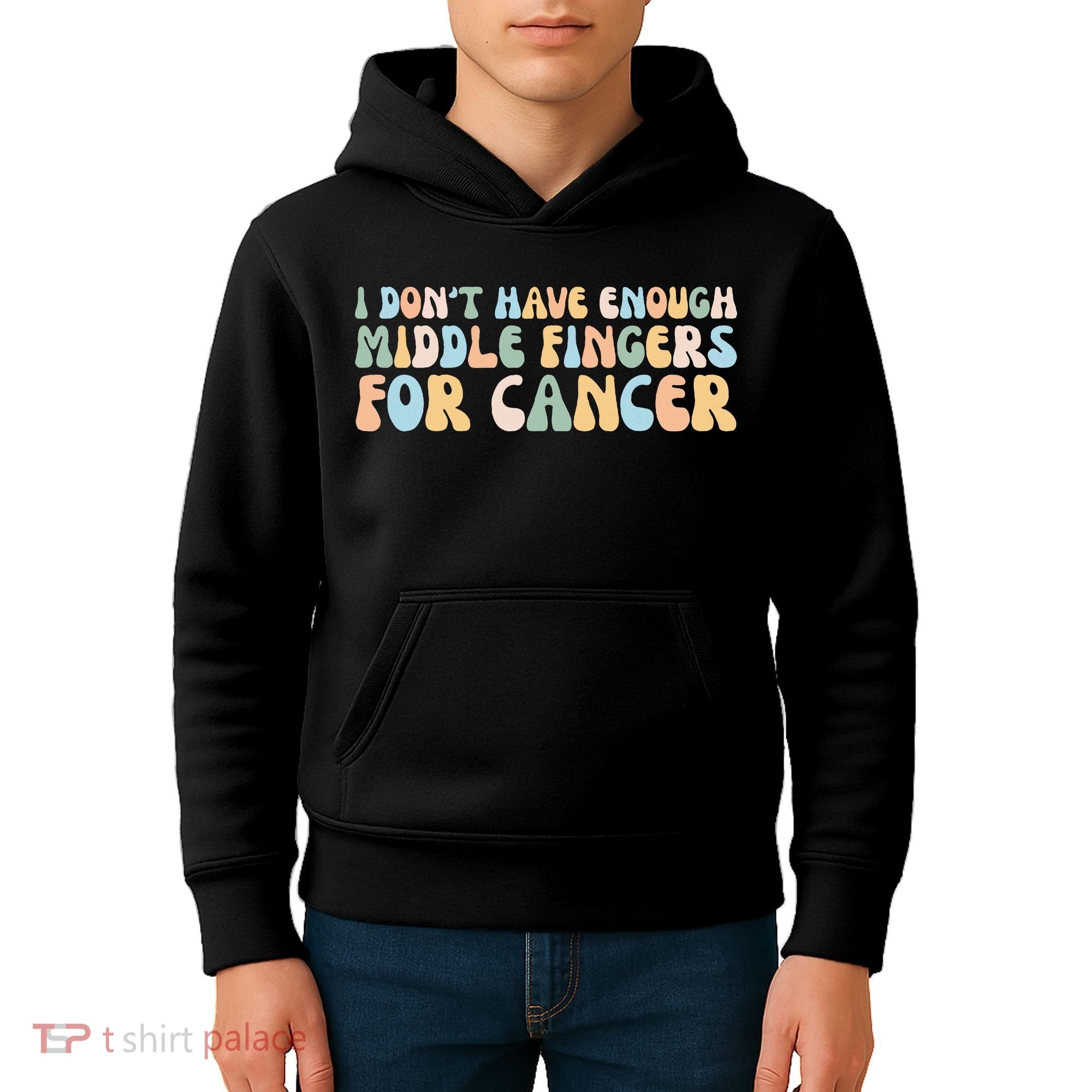 Retro I DonT Have Enough Middle Fingers For Cancer Kids Hoodie
