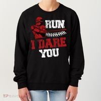 Run I Dare You Funny Baseball Catcher Baseball Player Lover Women's Sweatshirt thumb 0