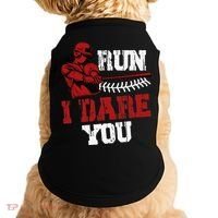 Run I Dare You Funny Baseball Catcher Baseball Player Lover Doggie Tank thumb 0