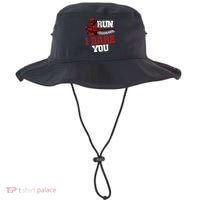 Run I Dare You Funny Baseball Catcher Baseball Player Lover Bucket Hat thumb 0