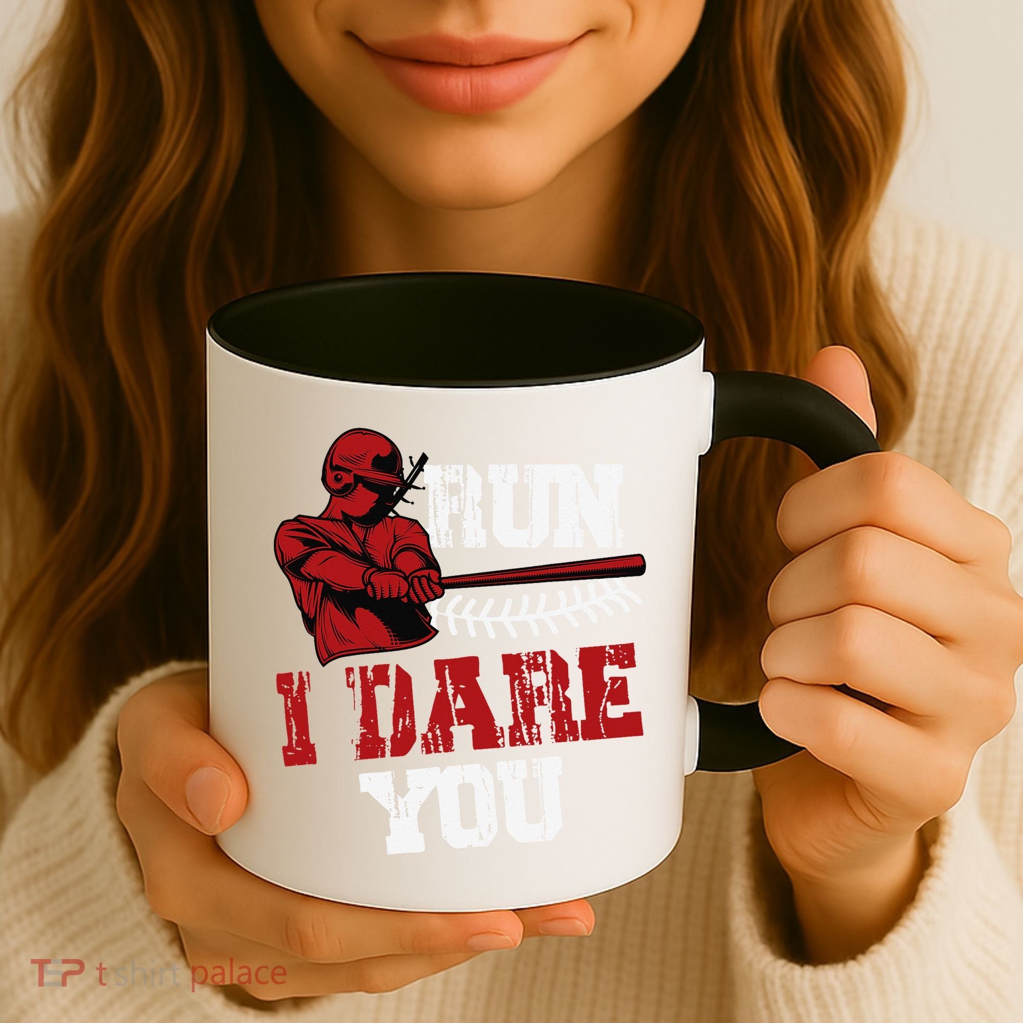Run I Dare You Funny Baseball Catcher Baseball Player Lover Coffee Mug