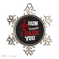 Run I Dare You Funny Baseball Catcher Baseball Player Lover Ornament thumb 0