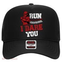 Run I Dare You Funny Baseball Catcher Baseball Player Lover Hat thumb 0