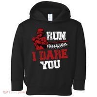Run I Dare You Funny Baseball Catcher Baseball Player Lover Toddler Hoodie thumb 0