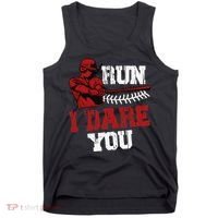 Run I Dare You Funny Baseball Catcher Baseball Player Lover Tank Top thumb 0