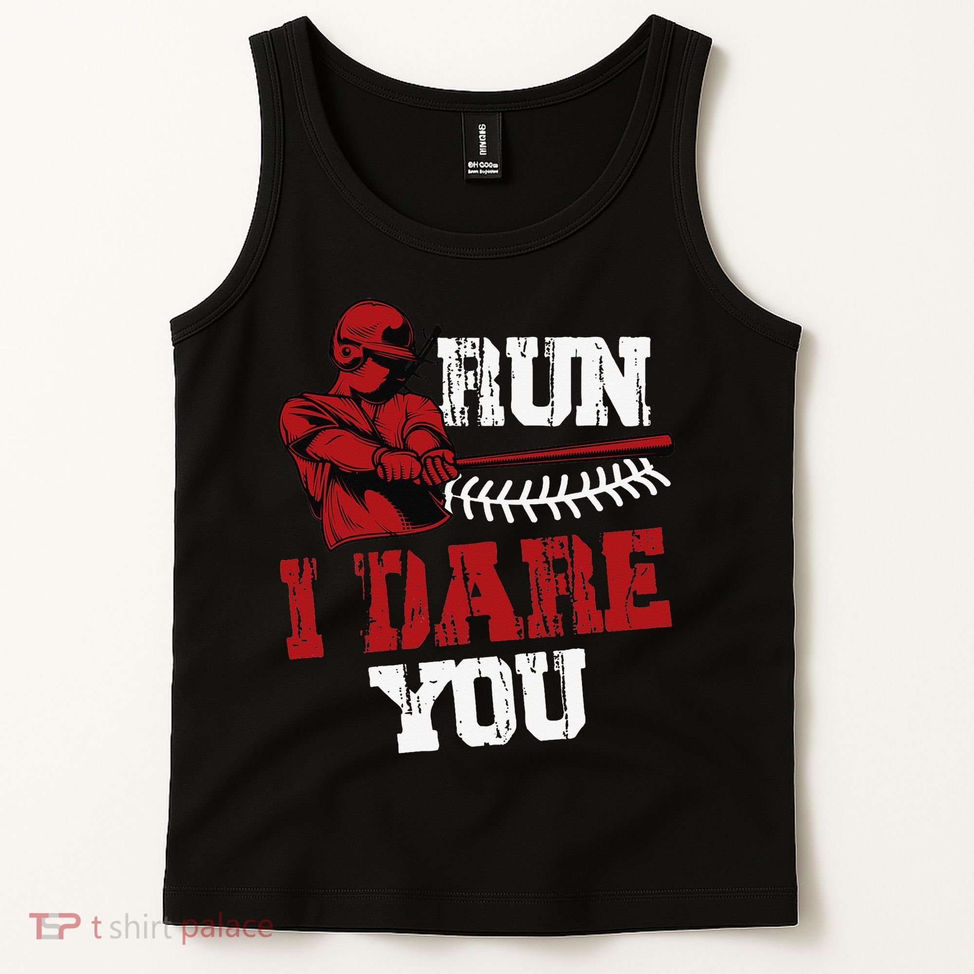 Run I Dare You Funny Baseball Catcher Baseball Player Lover Tank Top