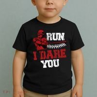 Run I Dare You Funny Baseball Catcher Baseball Player Lover Toddler T-Shirt thumb 2