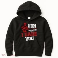 Run I Dare You Funny Baseball Catcher Baseball Player Lover Kids Hoodie thumb 0