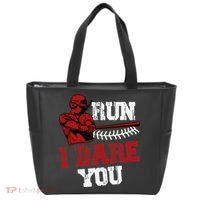 Run I Dare You Funny Baseball Catcher Baseball Player Lover Tote Bag thumb 0