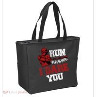 Run I Dare You Funny Baseball Catcher Baseball Player Lover Tote Bag thumb 2