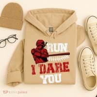 Run I Dare You Funny Baseball Catcher Baseball Player Lover Hoodie thumb 4