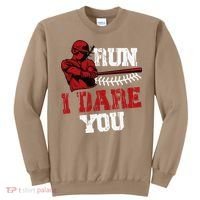 Run I Dare You Funny Baseball Catcher Baseball Player Lover Sweatshirt thumb 0
