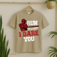Run I Dare You Funny Baseball Catcher Baseball Player Lover T-Shirt thumb 2