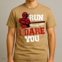 Run I Dare You Funny Baseball Catcher Baseball Player Lover T-Shirt thumb 3