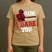 Run I Dare You Funny Baseball Catcher Baseball Player Lover T-Shirt thumb 4