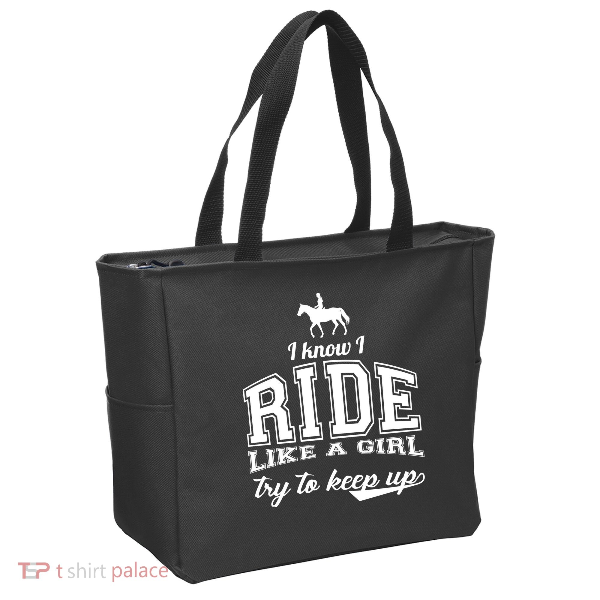 Ride Like A Girl Try To Keep Up Tote Bag
