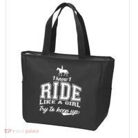 Ride Like A Girl Try To Keep Up Tote Bag thumb 3