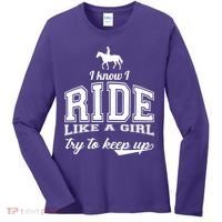 Ride Like A Girl Try To Keep Up Women's Long Sleeve Shirt thumb 0