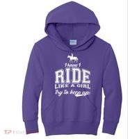 Ride Like A Girl Try To Keep Up Kids Hoodie thumb 0