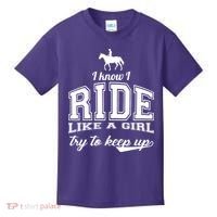 Ride Like A Girl Try To Keep Up Kids T-Shirt thumb 0