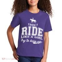 Ride Like A Girl Try To Keep Up Kids T-Shirt thumb 2