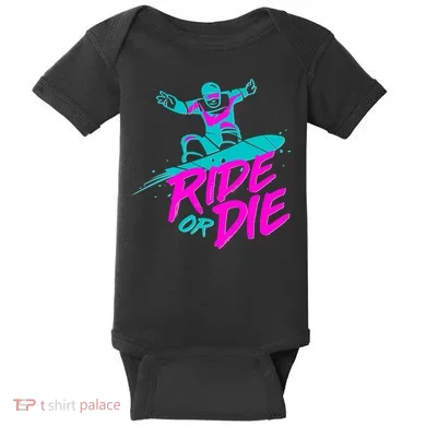 Ride Or Die Snow Boarding Baby Bodysuit
