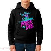 Ride Or Die Snow Boarding Kids Hoodie thumb 4